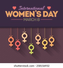 Retro Style Women's Day Flat Background