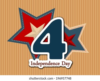 Retro style yellow background with highlighted no. 4 / USA independence date