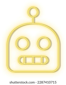 Retro style yellow neon vector icon web, global, network, world yellow neon icon.