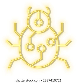Estilo retro comunicación de icono del vector del neón amarillo, televisión, icono del neón amarillo de construcción.