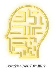 Estilo retro red de icono del vector del neón amarillo, icono del neón amarillo global.