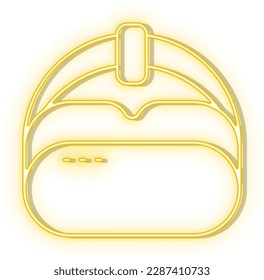 Retro style yellow neon vector icon virus, bug yellow neon icon.