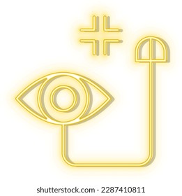 Icono de vector de neón amarillo estilo retro ai, computadora, icono de neón amarillo código.