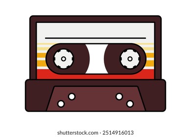 Cinta de casete de audio de estilo retro para Vector estéreo o reproductor de música portátil