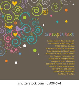 Retro Styled Background with Copy Space