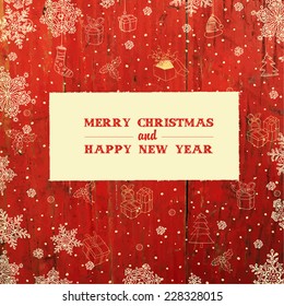 Diseño de tarjetas de Navidad con estilo retro. Vector.