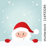 Retro styled Christmas Card with Santa Claus - vector template with copy space