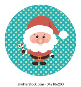 Retro styled Christmas Card with Santa Claus - vector template with copy space