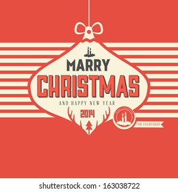 Retro styled Christmas Card - Set of calligraphic and typographic elements