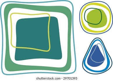 Retro styled editable shapes, that can be used for repeat pattern