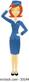 Retro Styled Flight Attendant