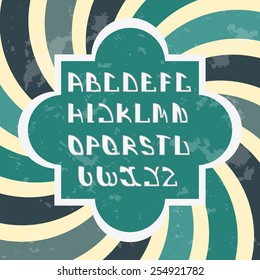 Retro styled font. Design elements. Vector illustration