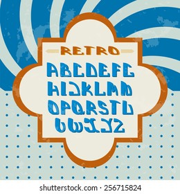 Retro styled font. Design elements. Vector illustration