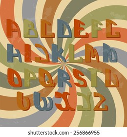 Retro styled font. Design elements. Vector illustration