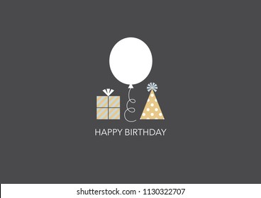 Retro styled happy birthday greeting card. Vector illustration.