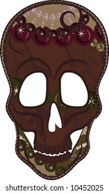 Retro styled illustration of a human skull.