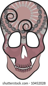 Retro styled illustration of a human skull.