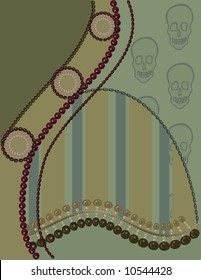 Retro styled illustration of a human skull.