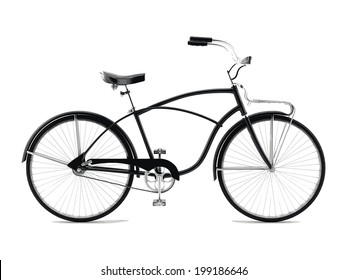 Retro styled image bicycle isolated on a white background. Vector