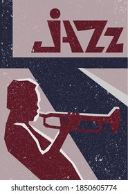 Retro stilisierte Jazz-Poster. Kann für Jazzfestival, Jazz-Band-Musikperformance, Vintage-Jazz-Poster verwendet werden