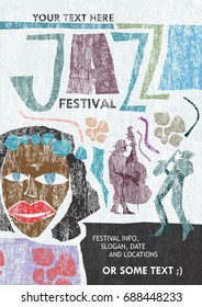 Retro styled Jazz poster. Can be used for jazz festival, Jazz band musical performance, vintage jazz poster
