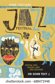 Retro styled Jazz poster. Can be used for jazz festival, Jazz band musical performance, vintage jazz poster