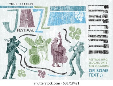 Retro styled Jazz poster. Can be used for jazz festival, Jazz band musical performance, vintage jazz poster