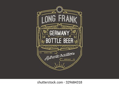 Retro styled label of beer or  brewery on a blackboard. 