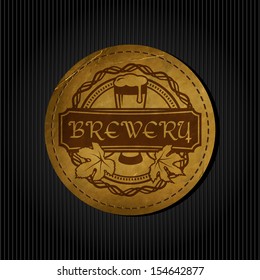 retro styled label of beer excellent as a pattern of advert editable layered vector classic froth ritual real texture bar isolated black ceremony sign foam celebration folklore fancy letterpress vinta