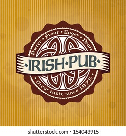 retro styled label of beer good as a template of promotion editable layered vector classical cream ritual original texture bar isolated black ceremonial sign foam celebration myth fancy vintage german