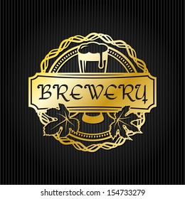 Retro styled label of beer. Good as a template of advertisement. Editable layered vector. 