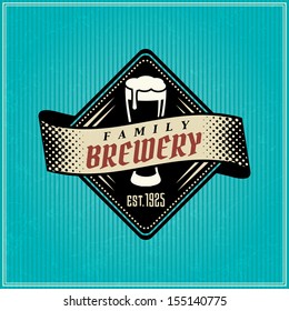 Retro styled label of beer. Good as a template of advertisement. Editable layered vector. 