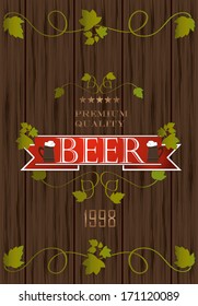 Retro styled label of beer. Good as a template of advertisement. 