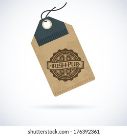 Retro styled label of beer. Good as a template of advertisement. Editable layered vector. 