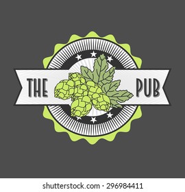 Retro styled label of beer, For Beer House, Brewing Company, Pub, Bar. Good as a template of advertisement. Can be used to design business cards, posters, posters; decorating shop windows and signage