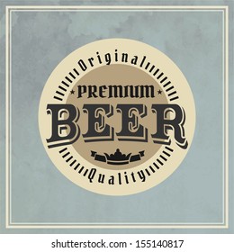 retro styled label of beer okay as a template of advertising editable layered vector classic ritual real texture bar isolated black celebrating sign ceremony mythology fancy impression antique german