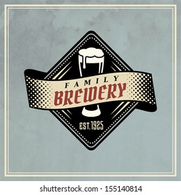 retro styled label of brew good as a template of advert editable layered vector classical ritual original texture bar isolated black anniversary mark ceremony mythology fancy imprint aged german art t