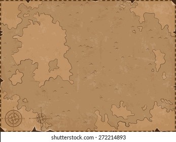 Retro styled map of the sea. Vector design for app game user interface