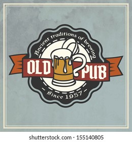 retro styled mark of brew artistic as a pattern of advert editable layered vector classic ritual real texture bar isolated black formal sign ceremony legend luxurious publishing aged german science va