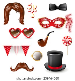 Retro - styled masquerade elements