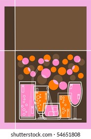 Retro styled Menu or Party invitation with space for text