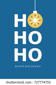 Retro styled minimalistic Merry Christmas card. Vector illustration.