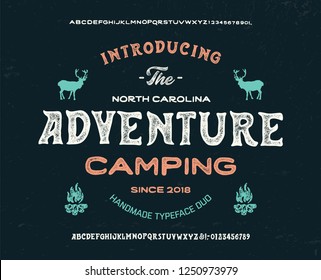  Retro Styled Modern Fonts. Vintage Hand Drawn Typeface Duo. Vector Illustration