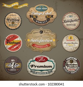 Retro styled old papers Label collection.