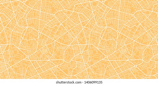 Retro Styled Orange Vector City Map