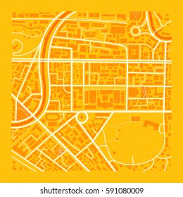 Retro styled orange vector city map