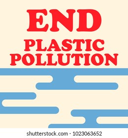 Retro styled poster. End plastic solution. Vector illustration.