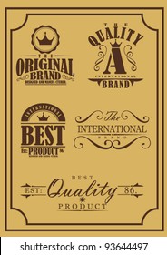 retro Styled Premium Quality label banner collection set