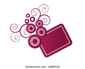 Retro styled red banner or frame