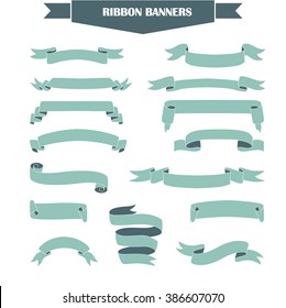 Retro styled ribbons collection. Made in vector